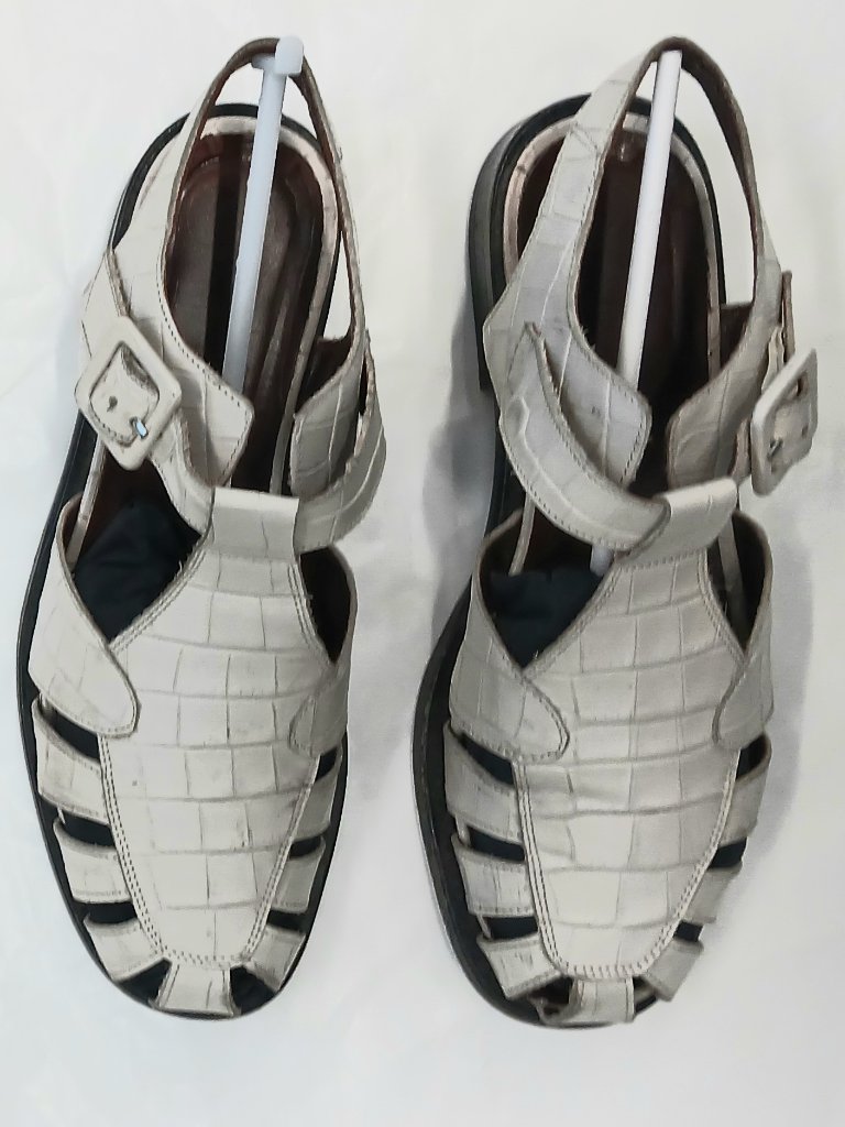 Staud Beige Leather Fisherman Sandals